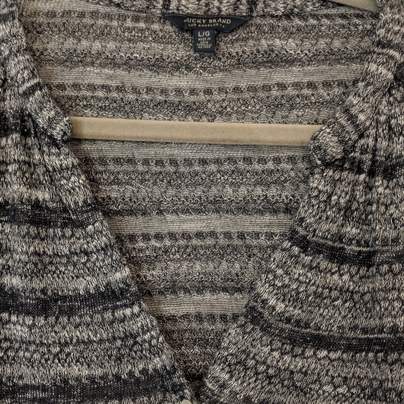 Lucky Brand Open Neckline Button Down Knit Top - Picture 4 of 8